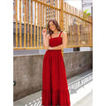 Vestido Longo Verde Militar com Lastex